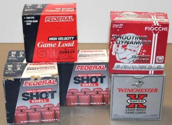 Six Boxes Mixed 12 Gauge 7.5 Shot Shotgun Ammunition