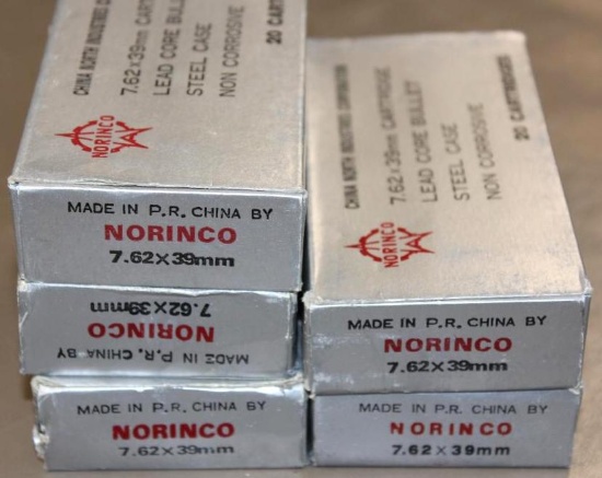 100 Rounds Norinco 7.62 x 39mm Ammunition