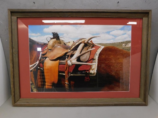 Western Art With Wood Frame