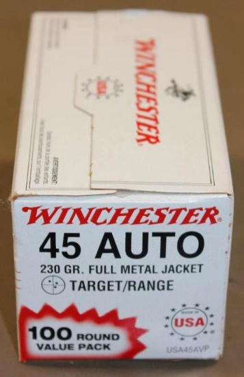 100 Rounds Winchester 45 Auto Ammunition