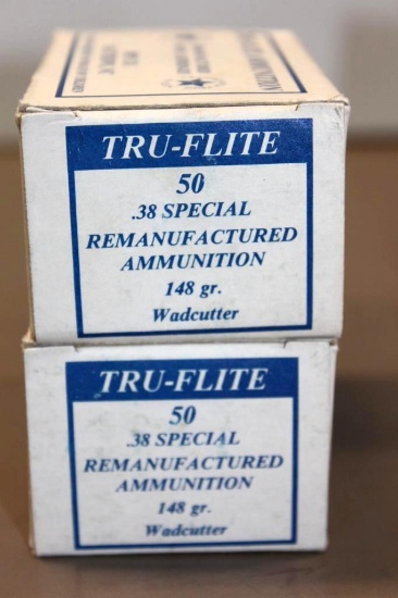 100 Rounds Tru-Flite .38 Special Remanufactured Ammunition
