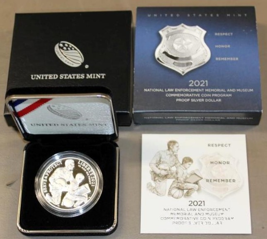 2021 National Law Enforcement Memorial and Museum Proof Silver Dollar