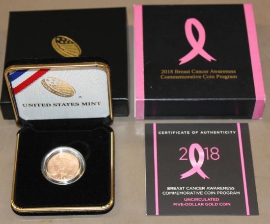 US Mint 2018 Breast Cancer Awareness Gold $5 Coin