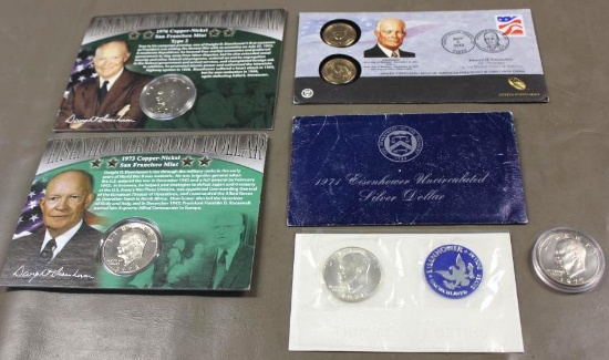 Eisenhower Coin Collection Including 6 $1 Coins