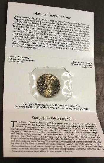 Republic of the Marshall Islands Space Shuttle Discovery $5 Coin