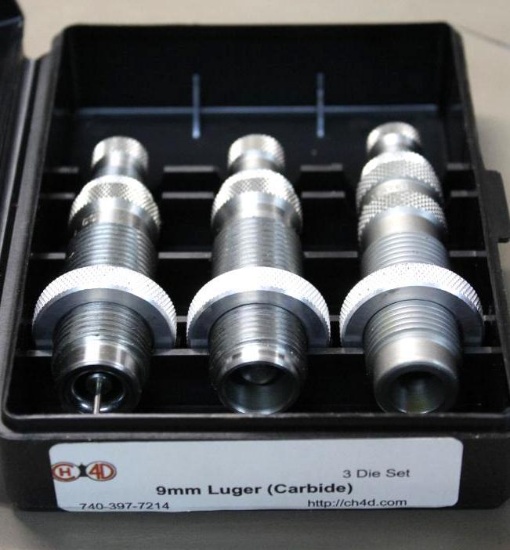 CH Tool and Die 9mm Luger (Carbide) 3 Die Set