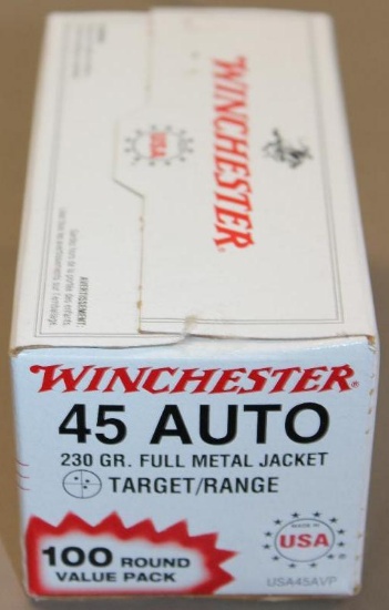 100 Rounds Winchester 45 Auto Ammunition