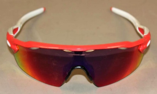 Red and White Oakley Radar EV Sunglasses