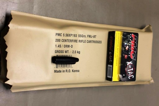 Open Military Pack with 180 Rounds PMC 5.56 x P193 Ammunition
