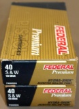 100 Pieces Federal Premium 40 S&W Pistol Cartridges