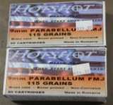 100 Cartridges Hotshot 9mm Parabellum FMJ Ammunition