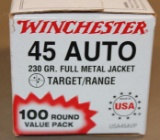 100 Rounds Winchester 45 Auto Ammunition