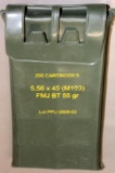 Sealed Military Pack of 200 Cartridges 5.56 x 45 Ammunition