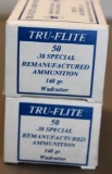 100 Rounds Tru-Flite .38 Special Remanufactured Ammunition