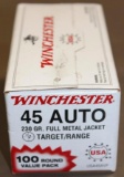 100 Rounds Winchester 45 Auto Ammunition