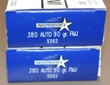 100 Cartridges Independence 380 Auto Ammunition