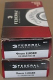 100 Cartridges Federal 9mm Luger Ammunition
