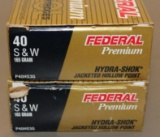 100 Pieces Federal Premium 40 S&W Pistol Cartridges