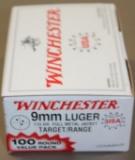 100 Rounds Winchester 9mm Luger Ammunition