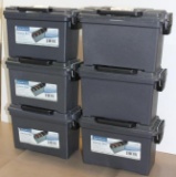 Six Bunker Hill Plastic Ammo Boxes