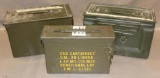 Three Metal Military Ammo Cans