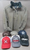 Kuhl XL Fleece 1/4 Zip and Six Ball Caps