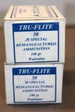 100 Rounds Tru-Flite .38 Special Remanufactured Ammunition