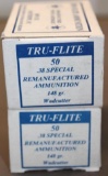 100 Rounds Tru-Flite .38 Special Remanufactured Ammunition