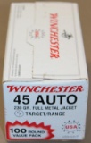 100 Rounds Winchester 45 Auto Ammunition