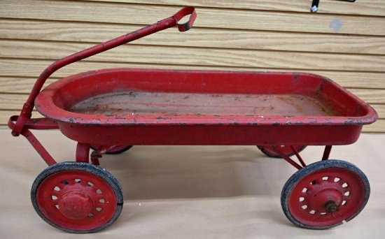 Antique Red Metal Wagon