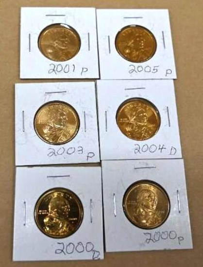 Six $1 Coins