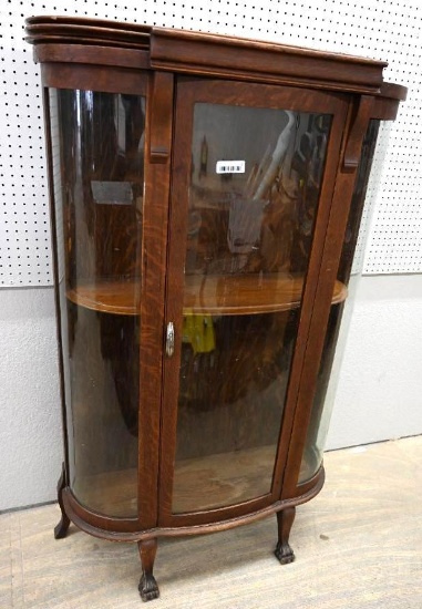 Gorgeous Curved Glass Curio Cabinet