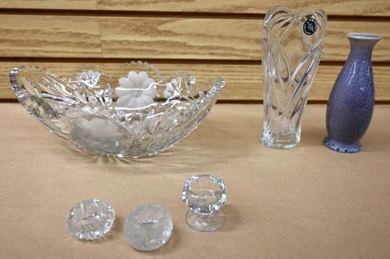 7.5" Lenox Fine Crystal Vase & More