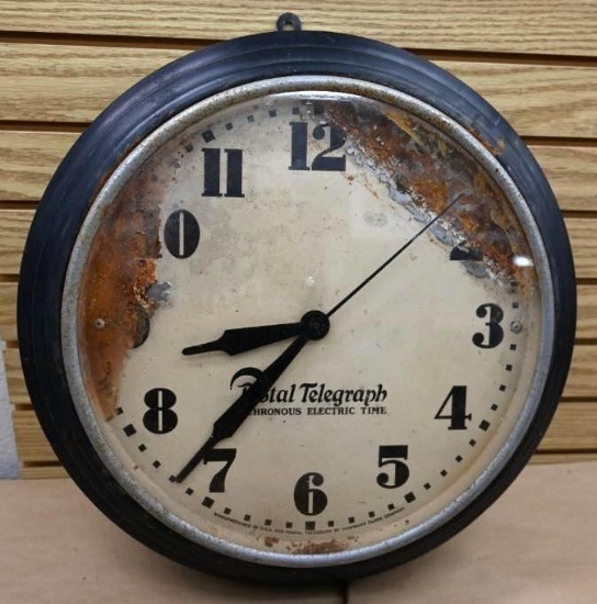 Antique Postal Telegraph Chronous Electric Time Clock
