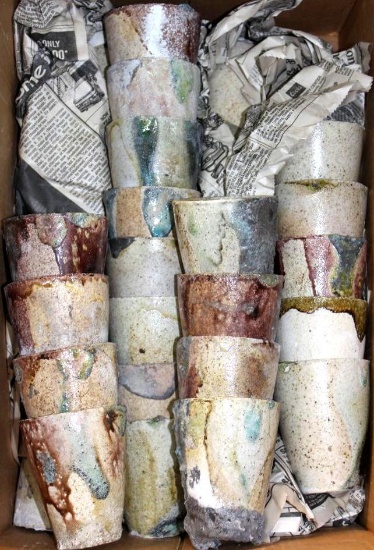 Beautiful Set of Handmade Textured Ceramic Cups