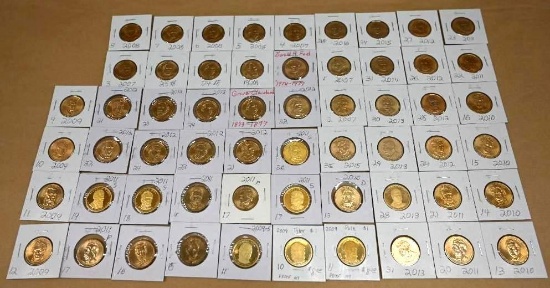 Fifty Eight $1 Presidential Coins