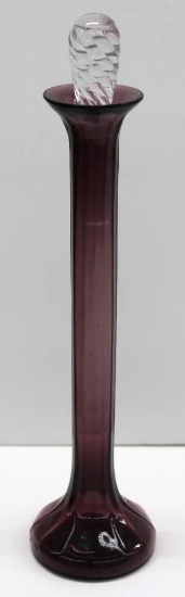Excellent Art Deco Amethyst Glass Column-Shaped Decanter