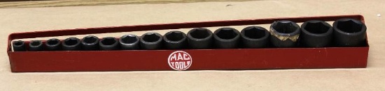 Set of MAC Tools SAE Sockets in Metal Rack