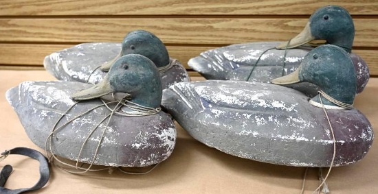Four Herters Duck Decoys with Styrofoam Body & Plastic Heads