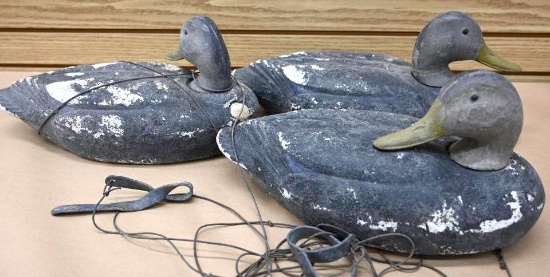 Three Herters Duck Decoys with Styrofoam Body & Plastic Heads