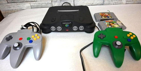 Nintendo 64 with 2 Controllers & 2 Games