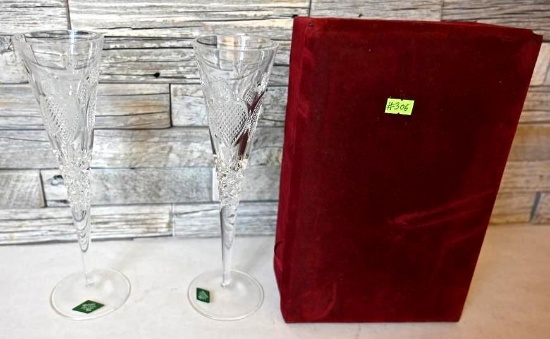 Two Shannon Crystal 10.5" Champagne Glasses