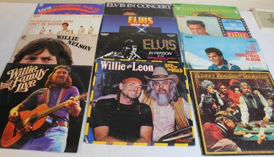 Elvis Presley, Willie Nelson, and Kenny Rogers on 12" Records