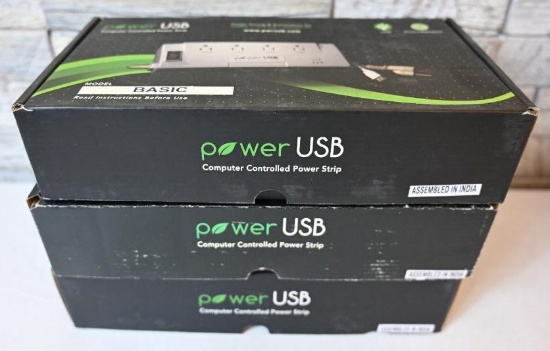 Three Power USB Power Strips