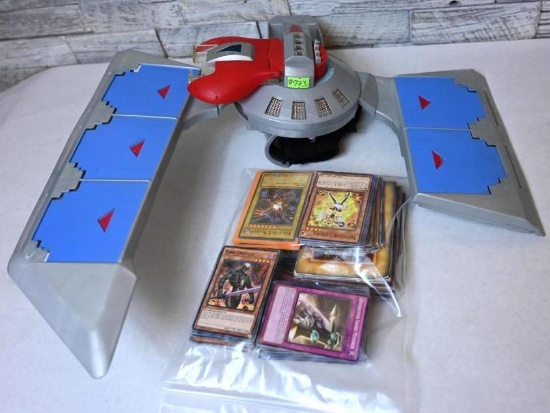 Vintage 1996 Yugi-oh Duel Disk Card Launcher with Cards!