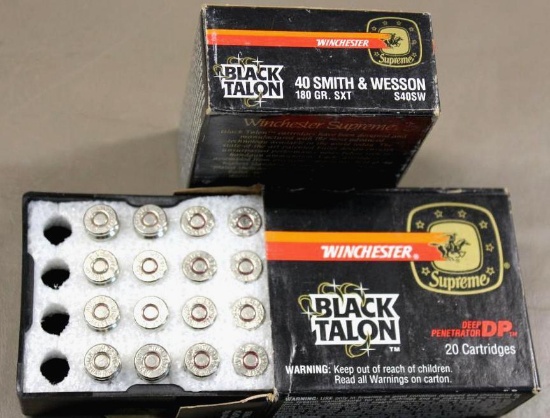 36 Rounds Winchester Supreme Black Talon 40 S&W Ammunition