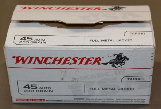 100 Rounds Winchester 45 Auto Ammunition