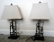 Pair of Modern Industrial Lamps with Shades