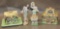 Collection of Ceramic House Boxes and Porcelain Figures