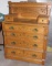 Beautiful Solid Wood Mid-Century Dresser with Top Stacking Unit